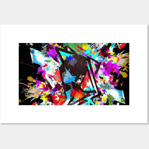 Abstract bright colourful background made from shattered triangles Wall Art by Russell102